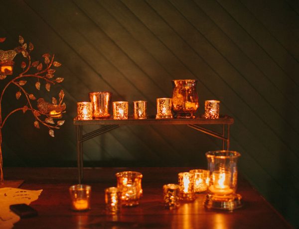 Ranch wedding, Copper candles