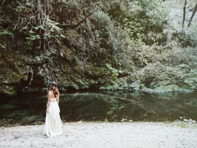 Elopement, Bride just married, Wedding along the river