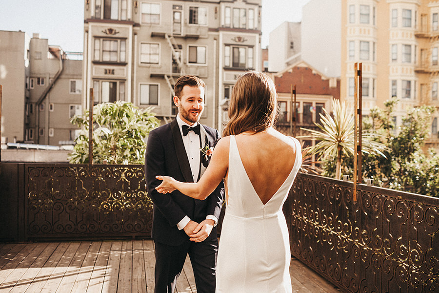 First look San Francisco wedding